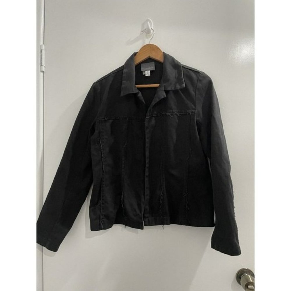 Ricochet Made In New Zealand Black Denim Jacket Size 12